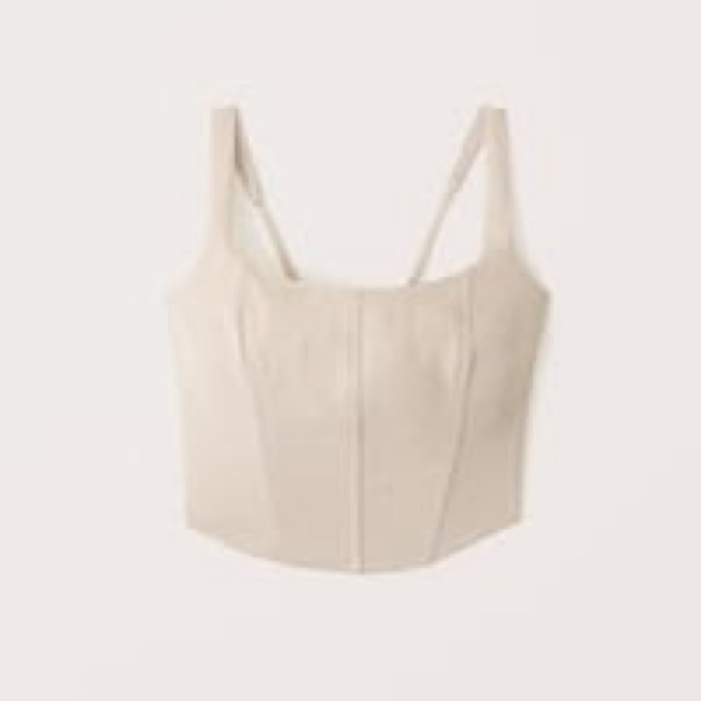 Abercrombie & Fitch Beige Corset Crop Top